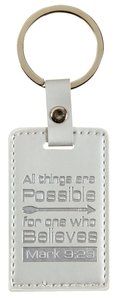 Leather Lux Keyring: All Things Are Possible, Mark 9:23 Leather Lux Keyring: All Things Are Possible, Mark 9:23