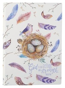 Journal: God is Our Refuge and Strength, Feathers, Bird Luxleather (Psalm 46:1) Journal: God is Our Refuge and Strength, Feathers, Bird Luxleather (Psalm 46:1)