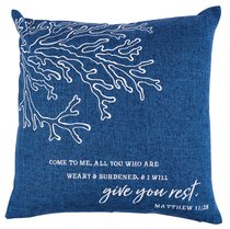 Square Pillow: Give You Rest, Dark Blue (Matthew 11:28) Square Pillow: Give You Rest, Dark Blue (Matthew 11:28)