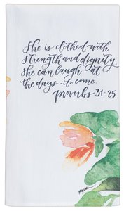 Gracelaced Cotton Tea Towel: White/Floral (Proverbs 31:35) Gracelaced Cotton Tea Towel: White/Floral (Proverbs 31:35)
