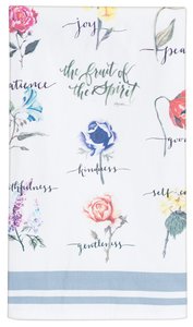 Fruit of the Spirit Cotton Tea Towel: White/Flowers Fruit of the Spirit Cotton Tea Towel: White/Flowers